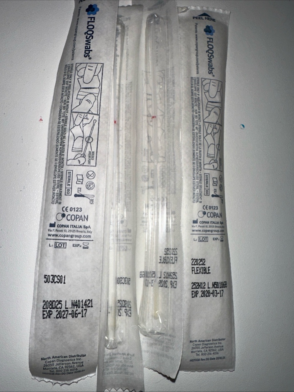 FLOQSwabs Sterile Flexible Foam Swabs – White (Pack) lot of 4 Sterile